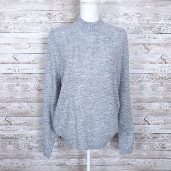 Elodie Sweaters - Elodie Womens Sweater L Mock Neck Gray 492A